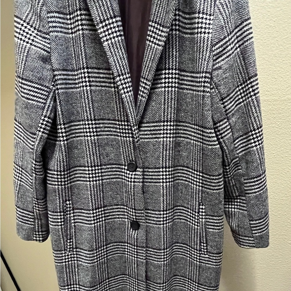 Women's Gray Plaid Oxford Jacket